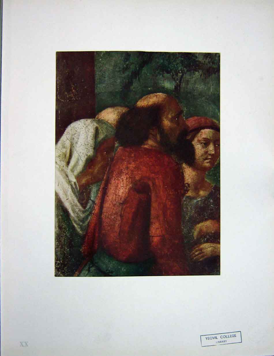 Original Old Vintage Print C1950 Colour St Peter Community People Ananias 20th