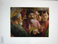 Original Old Vintage Print C1950 Group Watchers St Peter Raising Son Theophilus