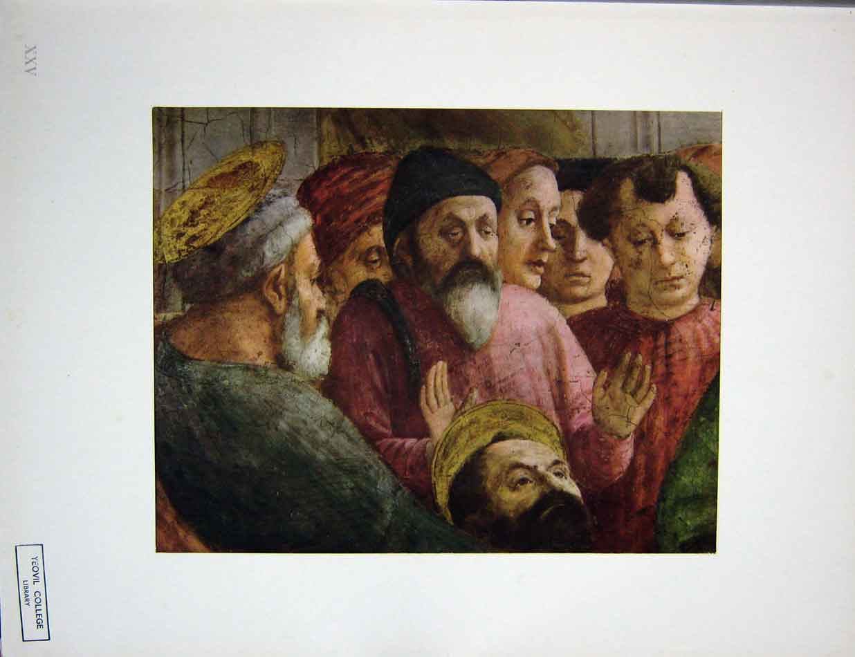 Original Old Vintage Print C1950 Group Watchers St Peter Raising Son Theophilus