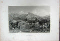 Original Old Antique Print C1890 Holy Bible View Philadelphia Mountains Ruins