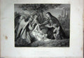 Old Antique Print C1890 Holy Bible Ministering Angels Baby Mother Ridgway 19th