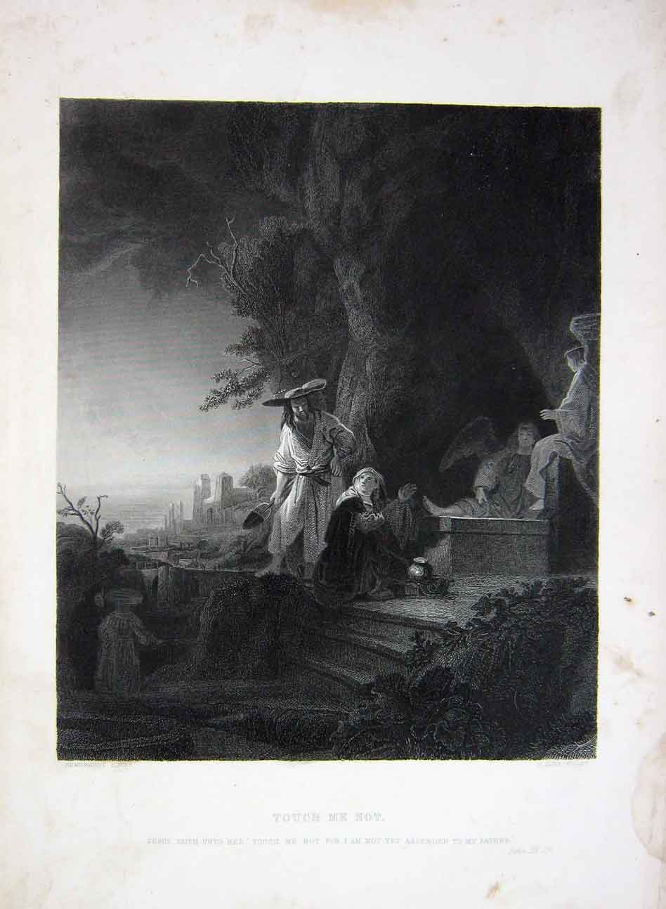 Original Old Antique Print C1890 Holy Bible Jesus People Jamieson Bickersteth