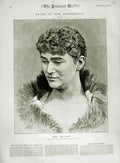 Original Old Antique Print 1882 Portrait Mrs George Bolton Aristocracy Lady