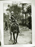 Original Old Antique Print 1882 War Egypt British Outpost Sier Horse West Art