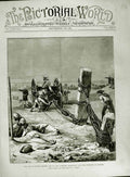 Original Old Antique Print 1882 War Egypt Seven-Inch Gun Ramleh Siers Weapons