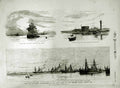 Original Old Antique Print 1882 War Egypt Suez Canal British Ships Port Said