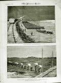 Original Old Antique Print 1882 War Egypt Blue Jackets Arabi Kafr Dowar Siers