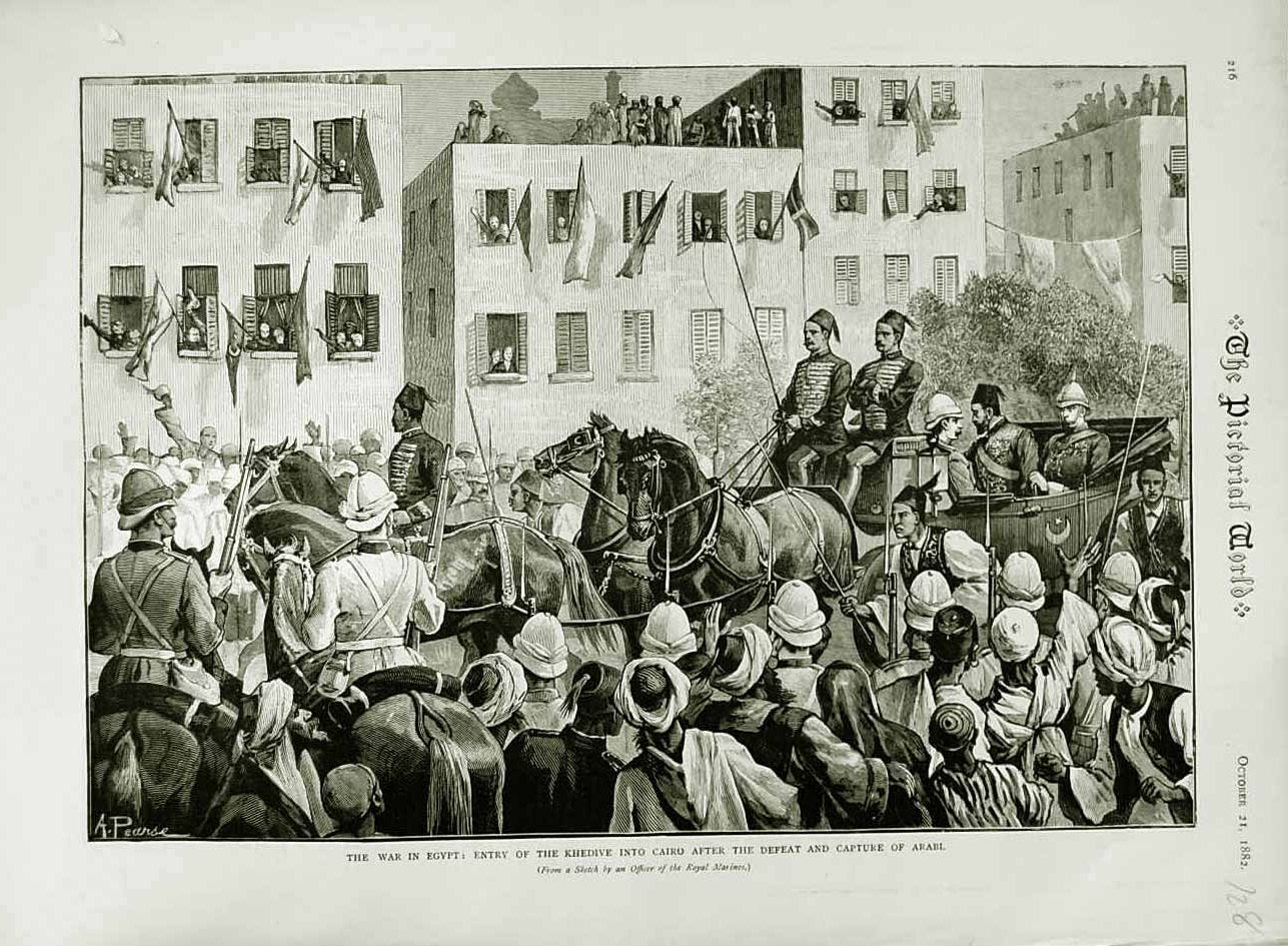 Old Antique Print 1882 War Egypt Khedive Cairo Capture Arabi Horses Coach 19th