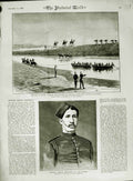 Old Antique Print 1882 Trooper George Browning War Egypt Kassassin Boats 19th