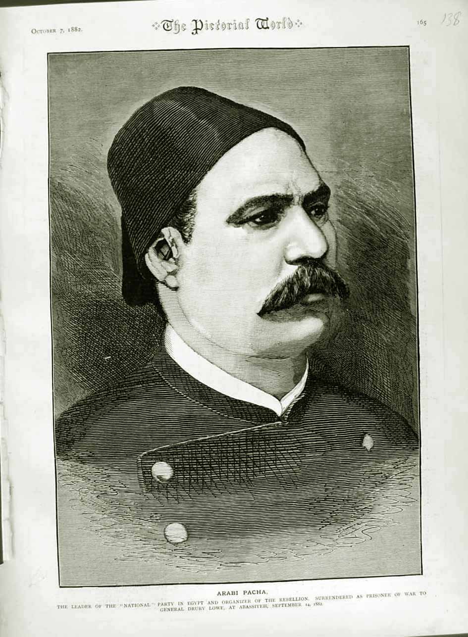 Original Old Antique Print 1882 Portrait Arabi Pacha National Party Egypt Lowe