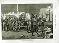 Original Old Antique Print 1882 War Egypt Night Alarm Gabary Siers Canon Horse