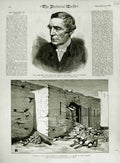 Original Old Antique Print 1882 Gerald Wellesley Dean Windsor Alexandria Pharos