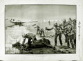 Original Old Antique Print 1882 War Egypt British Siers Dead Horse Water Hole