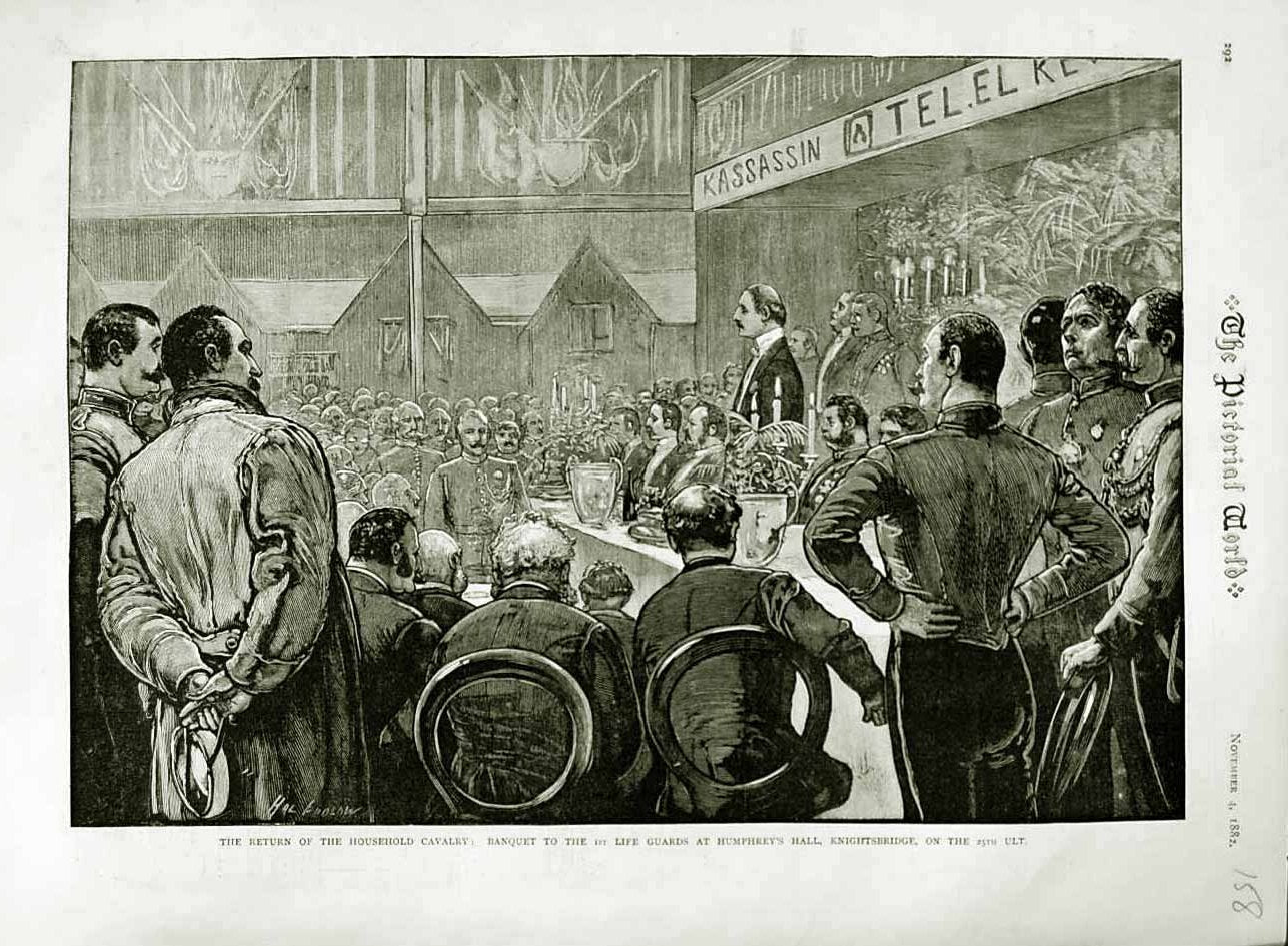 Antique Print *3069 1882 Banquet Life Guards Humphrey'S Hall Knightsbridge