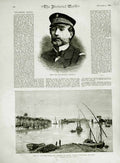 Old Antique Print 1882 Vice-Admiral Pothuau River Nile Arabi Kasr-El-Nil 19th
