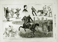 Original Old Antique Print 1882 Military Sports Egyptian Siers Sword Dance 19th
