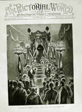 Original Old Antique Print 1883 Death Gambetta Body State Palais Bourbon Paris