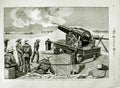 Old Antique Print 1883 Naval Battery Ramleh Egyptian Campaign War Sailors 19th