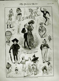 Old Antique Print 1883 Drury Lane Theatre Sinbad Costumes Pictorial World 19th