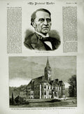 Old Antique Print 1882 Louis Blanc Home Mariners Egremont Cheshire Duke 19th