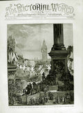 Original Old Antique Print 1882 Review Siers Egypt Queen Trafalgar London 19th