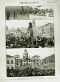Original Old Antique Print 1882 Review Siers Egypt HousehCavalry Trafalgar 19th