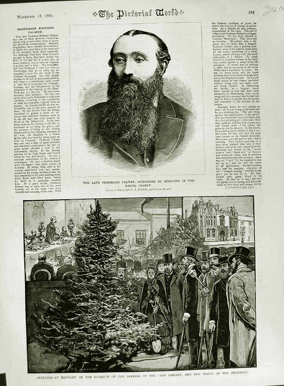 Old Antique Print 1882 Professor Palmer Newport Hospital Infirmary Wards 19th