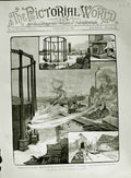 Original Old Antique Print 1883 Explosion Glasgow Gasometer Caledonian Railway