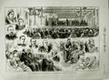 Original Old Antique Print 1883 Entertainment Inmates London Union Homerton