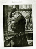 Original Old Antique Print 1883 Pictorial World Art Man Gun Window Walker 19th