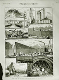 Old Antique Print 1883 Works Dock Hull Barnsley Railway Company Graving 19th