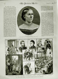 Original Old Antique Print 1883 Lady Taylor Irish Stew London Mission Limehouse