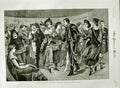Original Old Antique Print 1883 Bolingbroke Fancy Dress Ball Royal Albert Hall
