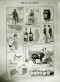 Old Antique Print 1883 Sportsman'S Exhibition Agricultural Hall Islington 19th