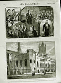Old Antique Print 1883 Kyrle Concert Charing Hospital Courts Westminster 19th