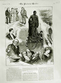 Original Old Antique Print 1883 Burns Celebration Monument Glasgow Kennedy 19th