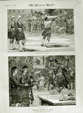 Old Antique Print 1883 Highland Sports Cairo Egypt Throwing Hammer Sword 19th
