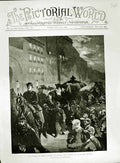 Original Old Antique Print 1883 Funeral Prince Charles Prussia Cortege Potsdam