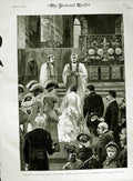 Old Antique Print 1883 Wedding Ellen Church Francis Paget Paul Cathedral 19th
