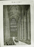 Old Antique Print 1883 Enthronement Primate Canterbury Cathedral Clergy 19th