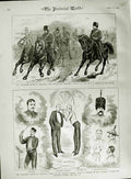 Original Old Antique Print 1883 Ta Siers Volunteer Review Brighton Concert Men