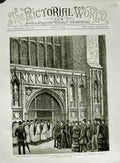 Old Antique Print 1883 Enthronement Primate Canterbury Cathedral Bishop 19th