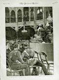 Original Old Antique Print 1883 Ta Siers Volunteer Review Church Pavilion Dome