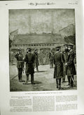 Original Old Antique Print 1883 Berlin Fire Brigade Prince Wales Walker Ireland