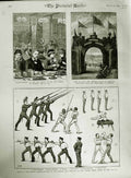 Old Antique Print 1883 City Police Princess Louise Bermuda Rifle Brigade 19th