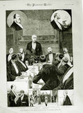 Original Old Antique Print 1883 Wolseley Dinner London Rifle Club Tuke Merritt