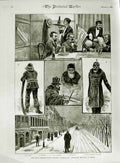 Original Old Antique Print 1883 Royal German Silver Wedding Berlin Unter Linden