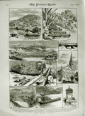 Old Antique Print 1883 Views Island Madagascar Antananarivo Hovas Chapel 19th
