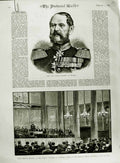 Old Antique Print 1882 Prince Charles Prussia Chamber Commerce Potsdam 19th