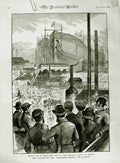 Old Antique Print 1882 Hawarden Castle Glasgow Ship Gladstone Luncheon 19th